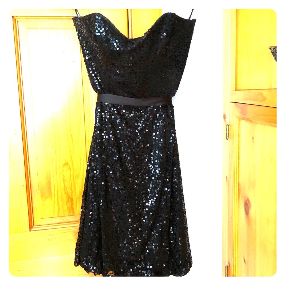 Betsey Johnson black sequin party dress